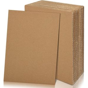 Yemaesre-20 Pièces Carton Ondulé, Feuilles Plates En Carton Ondulé, Papier Kraft Ondulée Marron Pour Peinture, Emballage, Travaux Manuels (A4) - Neuf