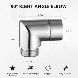 TZF-Adaptateur Flexible Douche,Raccord Coude de Tuyau,Adaptateur de Pommeau de Douche &agrave; 90,Adaptateur de Douchette &agrave; Main,Coude pour Douchette en Cuivre,Connecter &agrave; Bras de Douche Connecteur - Neuf