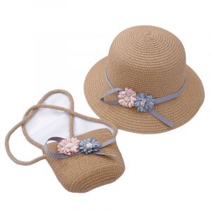 Sac &agrave; bandouli&egrave;re Melody en paille naturelle - Design chat mignon avec sangle cuir amovible et fermeture zip sup&eacute;rieure | Sac multifonctionnel l&eacute;ger parfait pour la plage, enfant (2-12 ans) - Neuf