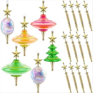 12 Jeu De D&eacute;coration D'Arbre De No&euml;l Tournage Sur Bois Kit De Projet, La Star De L'Arbre De La Pendaison De D&eacute;coration De Vacances Woodtur - Neuf