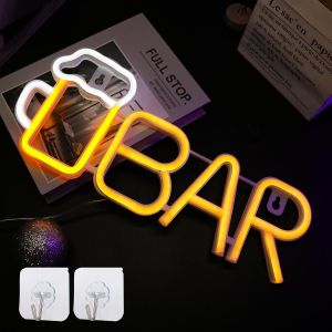 Bar Neon Signs, Usb Ou 3-Aa Battery Powered Beer Neon Light Led Veilleuses Décoration Filles Chambre Décoration Murale Enfants Cadeau D'anniversaire Fête De Mariage Bar Fournitures Cadeaux D'a - Neuf
