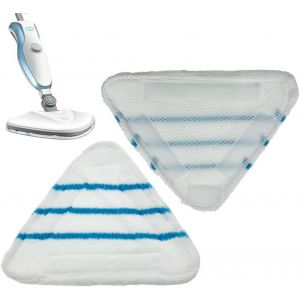2 Pcs Housses de Rechange pour Balai Vapeur, Chiffons de Rechange en Microfibre pour Nettoyeur Vapeur, Housses en Microfibre Balai Vapeur Steam Accessoire Chiffons universel Triangle lavable - Neuf