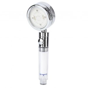 HJLIAN Pommeau de douche a LED avec filtre et interrupteur, controle de la temperature, pour salle de bain, flash colore - Neuf