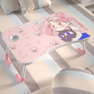 HJLIAN Table de lit pour ordinateur portable, design dessin anime, pliable et mignon, pour la maison, type 5, 60 x 40 x 28 cm - Neuf