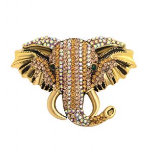 Broche Éléphant Vintage En Cristal, Ornée De Strass Et De Piles Scintillantes. Bijou Fantaisie, Accessoire De Mode Et Cadeau Pour Femme. - Neuf