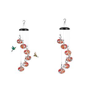 Carillon &eacute;olien mangeoire &agrave; colibris pour la d&eacute;coration de jardin ext&eacute;rieur, facile &agrave; suspendre et &agrave; nettoyer, attire les colibris - Neuf