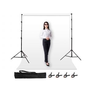 Kit de support r&eacute;glable pour fond photo (1,5 &agrave; 3 m) - Neuf