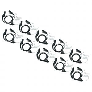 vhbw 10x Oreillette compatible avec Motorola XPR 6350, XPR 6380, XPR 6300 radio talkie-walkie avec microphone PTT, c&acirc;ble acoustique - Neuf
