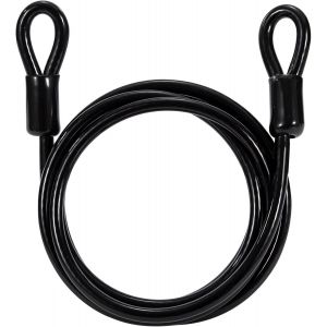 Kal-Câble Antivol De Vélo Câble De Sécurité En Acier Avec ?illets Longueur 1.8m Épaisseur 6mm Avec Revêtement Pvc Pour Cadenas Antivol À Disque Et Antivol En U Noir - Neuf