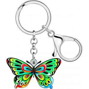 Kal-Porte-Cl&eacute;s Papillon Color&eacute; En Acrylique Porte-Cl&eacute;s Voiture Bijoux Insectes Charms Printemps-&Eacute;t&eacute; Pour Femme Fille Cadeaux Papillons - Neuf