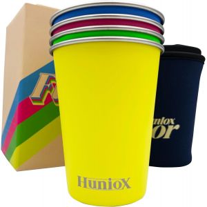 Sjzg-&reg; 4 X 350 Ml Gobelet R&eacute;utilisable - Verre Inox Enfant - Vaisselle Camping - Gobelet Enfant - Verre A Eau Original - Vaisselle Camping Car - Verre Enfant - Verre Inox - Verre Eau (Fluor, 350 Ml) - Neuf