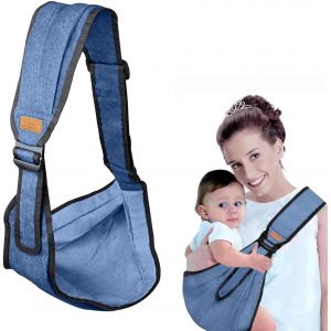 Kalanka-Toddler Carrier, 2024 New Baby Sling Carrier Newborn To Toddler Adjustable Baby Swing Carrier Sling Écharpe De Portage Sling Carrier Toddler Carrying Jusqu'à 20 Kg (Bleu Denim) - Neuf