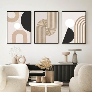 Kalanka-Minimaliste Tableaux Abstraite Ligne Affiches Géométrique Murale Art Toile Tableau Peinture Salon Moderne Intérieur Decoration De La Maison 50x70cmx3 Sans Cadre - Neuf