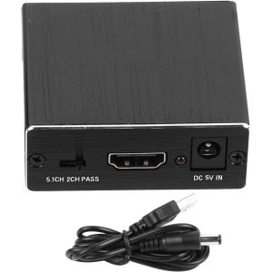 Séparateur D'extracteur Audio HDMI 4K X 2K,Adaptateur De Convertisseur De Fiber Optique De Canal Sonore 5.1,Adapté à Diverses Vidéos - Neuf