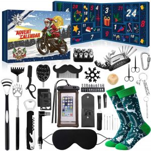 Calendrier de l'Avent 2025 Homme Calendrier de l'Avent Homme Outils, Cadeaux Noel - Outil Multifonction et Gadgets de Beaut&eacute; pour Papa Petit Ami Neveu Oncle Fils - Neuf