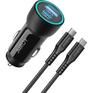 JGD-Chargeur de voiture 63 W, chargeur de voiture USB C 45 W Samsung Chargeur super rapide 2.0 PPS 45 W Compatible avec Samsung Galaxy S23/S23+/S23 Ultra, iPhone 15/14/13, Pixel 7, iPad, tablette, - Neuf