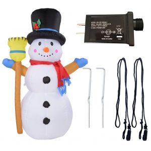 Decoration De Noel Gonflable De 1,2 M, Lumieres Colorees Rotatives, Modele Bonhomme De Neige 100-240 Vus - Neuf