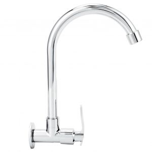 Robinet d'&eacute;vier de cuisine G1/2 pivotant &agrave; 360&deg;, mural, avec poign&eacute;e unique - Neuf