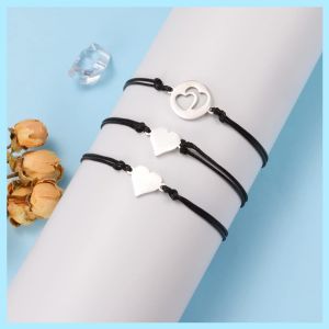 Eryi-Bracelet Mère Fille 3/4 Pièces En Acier Inoxydable En Forme De C?Ur Cadeau D'anniversaire De Fête Des Mères Pour Grand-Mère Maman Et 3 Filles Cadeaus Famille - Neuf