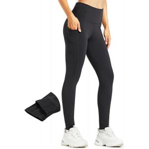 Leggings Thermique Pour Femme Chaud Collants Doubl&eacute;s De Laine &Eacute;lastiques D'hiver Taille Haute Chaud Pantalon Avec Poches - Neuf