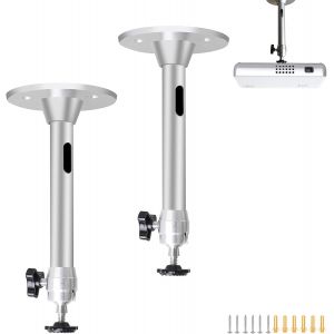 KALANKA-2 Supports Universels pour Vidéoprojecteur - Pied Plafond/Mural Aluminium 180mm | Rotation 360° | Max 3kg | Compatible Projecteurs & Caméras - Neuf