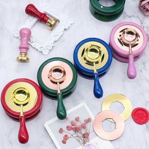 Cache-Sceau De Cire,Cache-Sceau De Cire R&eacute;tro Outil De Four &Agrave; Cire De Cacheter Timbre De Sceau De Cire Cuill&egrave;re De Sceau De Cire Timbre De Mariage Et D'enveloppe,Avec Cuill&egrave;re De Fusion - Neuf