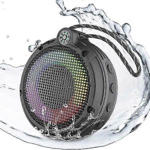 Enceinte de douche Bluetooth étanche, haut-parleur radio portable d'extérieur étanche IPX7 avec lumière LED, 8 W, batterie 24 h - Neuf