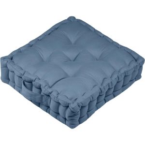 Cauc-- Coussin De Sol - Taille 45 X 45 X 10 Cm - 100% Coton - Couleur Bleu Orage - Mod&egrave;le Oxford - Satin De Coton - Qualit&eacute; Exceptionnelle - Assise Confortable - Doux Au Toucher Et &Eacute;l&eacute;gant - Neuf