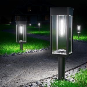 Extr&ecirc;mement Lumineuses Lampe Solaire Exterieur Jardin,2 Pi&egrave;ces Lampes De Chemin Solaires Ip65 &Eacute;tanche Lampes Solaires Eclairage Pour Jardin,Terrasse,Pelouse,Ext&eacute;rieu (Blanc) - Neuf