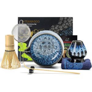 Set De C&eacute;r&eacute;monie Matcha Bleu 7 Pi&egrave;ces Avec Bol Et Fouet - Neuf