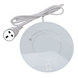 HJLIAN Chauffe-tasse electrique 15 W, temperature constante, surfaces en verre trempe, pour bureau, dortoir, cafe, lait, the, prise britannique 220 V - Neuf
