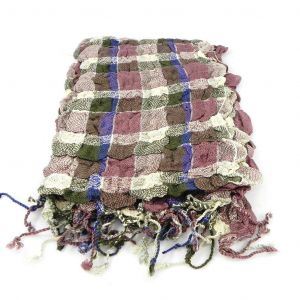 Promotion ! Echarpe 'carreaux Patchwork' Vert Bleu Rose - Neuf