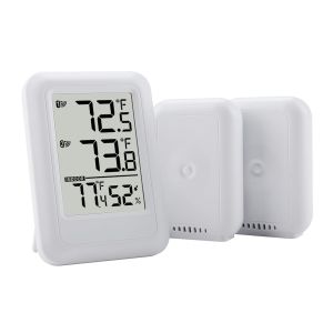 SUBZONAL-Thermom&egrave;tre Int&eacute;rieur Ext&eacute;rieur Sans Fil avec 2 Capteurs, Hygrom&egrave;tre Num&eacute;rique Moniteur Humidit&eacute; Port&eacute;e 100m Min Max pour Maison Bureau &Eacute;cran 2,56 Pouces - Neuf