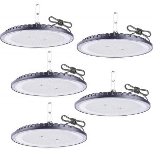 Kal-200w Ufo Projecteur Led Industriel, 5pcs High Bay Lumière Éclairage D'atelier Lampe Industrielle Led Lustre Intérieur, Hall Projecteur Lampe Pour Entrepôt Garage Usine Atelier Gymnase - Neuf