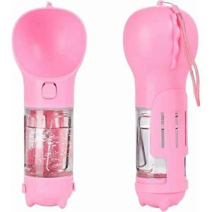 Bouteille D'eau Portable Pour Chien 300 Ml, Bouteille D'eau De Voyage Pour Animaux De Compagnie, Design Pratique, Rose - Neuf