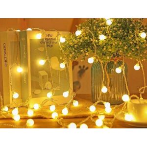 Guirlande Lumineuse &Agrave; Piles De 50 Led Pour No&euml;l Et &Eacute;v&eacute;nements - Blanc Chaud - Neuf