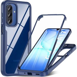 Coque Pour Samsung Galaxy A17 4g/5g, Protection Int&eacute;grale Avant Tpu Souple Et Arri&egrave;re Pc Rigide- Bleu Marine - Efconnection - Neuf