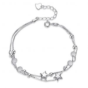Double Couche Pentagramme Bracelet Ajustable Cadeaux D'anniversaire Pour Femmes Fille M&egrave;re - Neuf