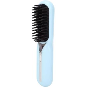 Kal-Brosse À Lisser À Ions Négatifs, Fer À Friser 2 En 1 Peigne Électrique À Double Usage, Lisseur À Cheveux Portable Sans Fil (Blue) - Neuf