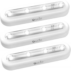 Lampe De Placard,3pcs Touch Lumiere Led A Pile Lampe Led Sans Fil Barre Rotation À 140° Led Reglette Led Lampe A Pile Lampe D'escalier Pour Veilleuse Cuisine Escalier Couloir - Neuf