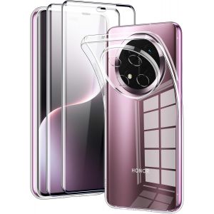 Store-Transparent Coque Pour Honor Magic 7 Lite 6,78"" Avec 2 Verres Trempés,Étui De Protection Antichoc Anti Rayures Housse,Mince Souple Tpu Silicone Case Cover Pour Magic 7 Lite,Clear - Neuf