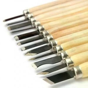 12pcs Professionnel Sculpture sur Bois Ciseau Couteau Ensemble d'outils &agrave; main Pour Sculpture D&eacute;taill&eacute;e De Base Menuisier Gouges - Neuf