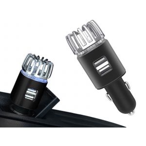 Purificateur d'air pour voiture avec deux ports USB et ioniseur - Neuf