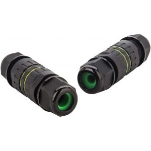 Lot de 2 bo&icirc;tes de jonction &eacute;tanches IP68 Connecteurs de &Oslash; 3.5-10mm Coupleur de Manchon Externe Bo&icirc;tier &Eacute;lectrique Ext&eacute;rieur Bo&icirc;tier de D&eacute;rivation-Noir - Neuf