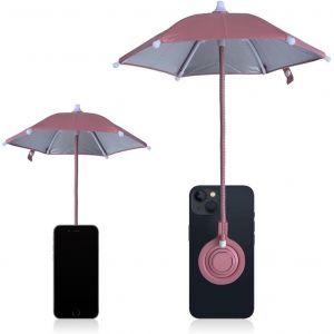 Pare Soleil Parapluie Magn&eacute;tique T&eacute;l&eacute;phone Portable Rotatif &agrave; 360&deg; Antireflet de Support pour Plage(Noir) - Neuf