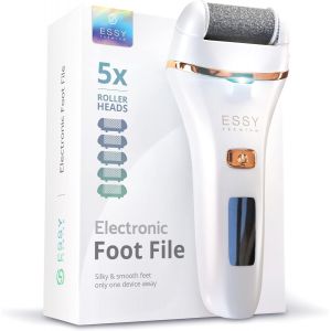 Checarzhn--No1-Rapeuse Pieds Electrique Avec 5 Rouleaux De Remplacement Ponceuse Pied Pedicure Râpe Pied Rappe Electrique Pieds Pédicure Grattoir Pierre Ponce Lime Professionnel Rechargeable Foot Fil - Neuf