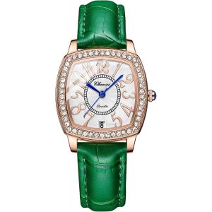 Shiba-Montre Bracelet Femme,Montre Femme Analogique Quartz Avec Bracelet Cuir Ajustable,3atm Etanche,Montre Carrée Classique Avec [9 - Neuf