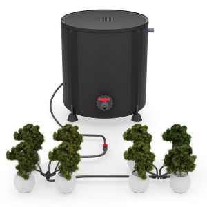 SystèMe D'Irrigation Automatique D'IntéRieur Avec Seau Pliable De 50l, Pompe à Eau De 25w, 8 Buses Goutte à Goutte, Arrosage De Jardin Et De Serre - Neuf