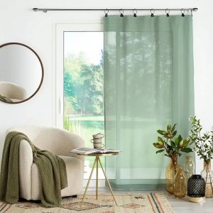 Panneau A Anneaux Voile Tisse 140 X 240 Cm Linke Sauge - Neuf