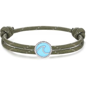 Eryi-Bracelet Nautique Homme Femme Argent 925 | Vague Poisson Croix Paracorde Bracelet Imperméable Réglable Pour Garçon | Mer Surf Bijoux Amitié Cadeau - Neuf